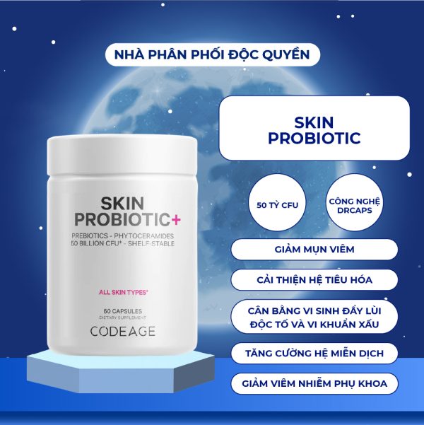Viên Uống Lợi Khuẩn Codeage Skin Probiotic – Hỗ Trợ Da Khỏe Đẹp Từ Bên Trong (60 Viên)