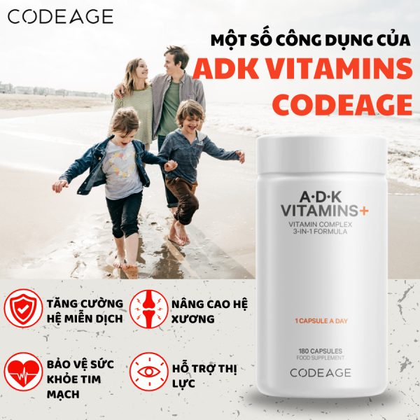 Viên Uống Vitamin ADK Codeage – Bổ Sung A, D3, K2 Cho Cơ Thể Khỏe Mạnh Mỗi Ngày