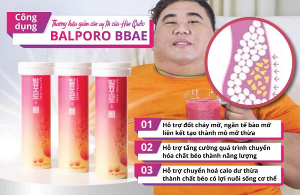 Viên sủi Balporo Bbae hỗ trợ giảm cân và chuyển hóa chất béo hiệu quả