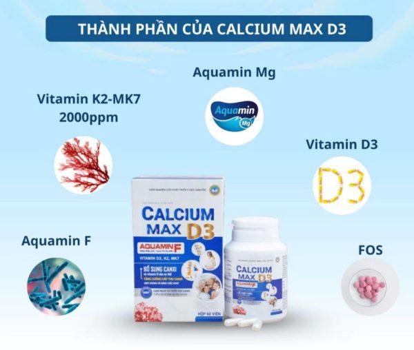 Viên uống canxi hữu cơ Calcium Max D3 hộp 60 viên