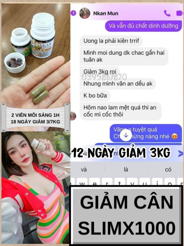 Viên uống giảm cân Slim X1000 chính hãng Nhật Bản