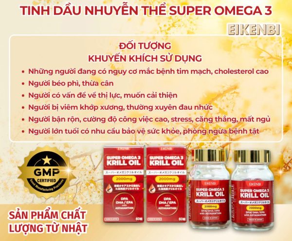 Dầu Nhuyễn Thể Super Omega 3 Krill Oil 2000mg – Viên Uống Tăng Cường Sức Khỏe