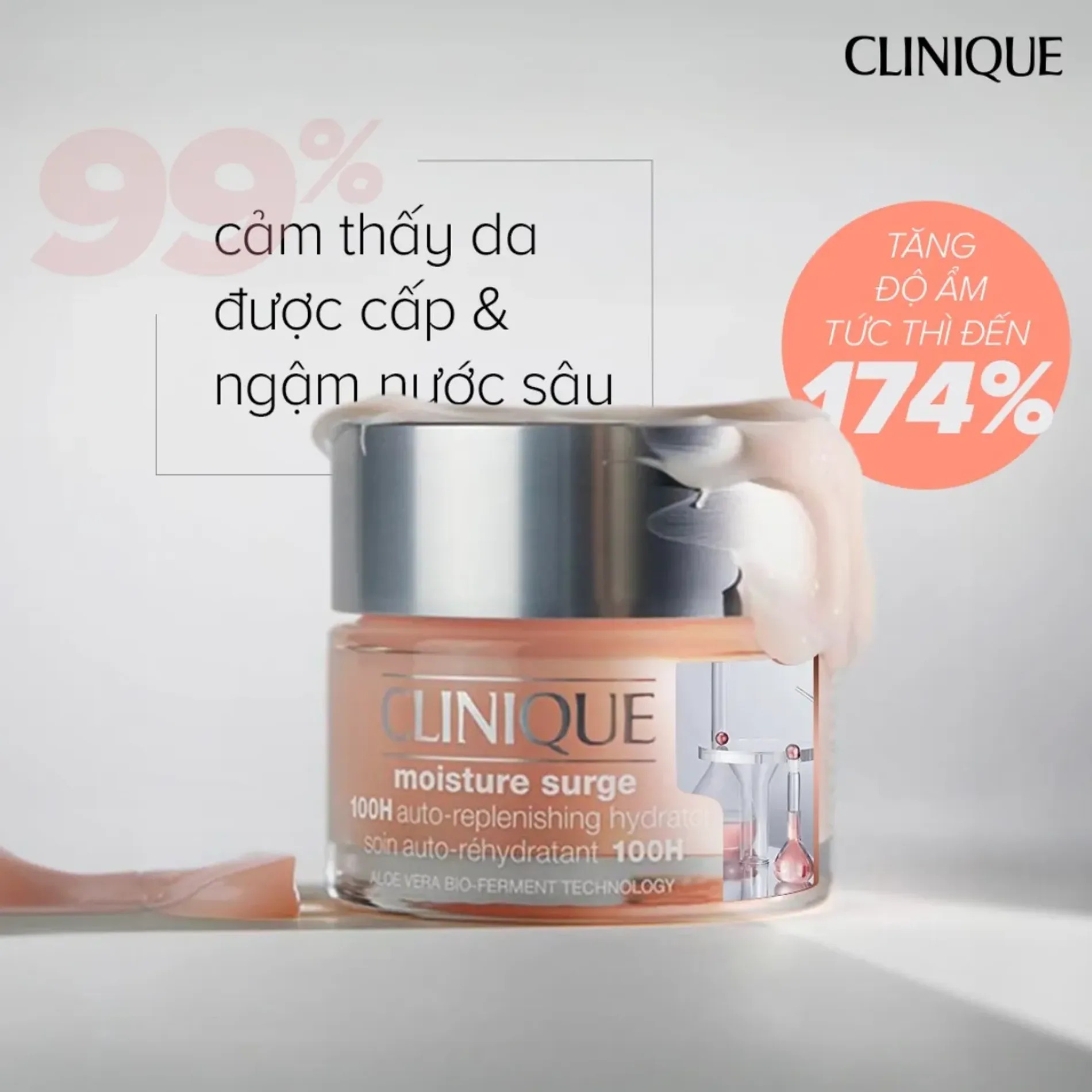 Công dụng Kem dưỡng ẩm Clinique Moisture Surge 100H Auto-Replenishing Hydrator 50ml Kem dưỡng ẩm Clinique Moisture Surge 100H Auto-Replenishing Hydrator 50ml