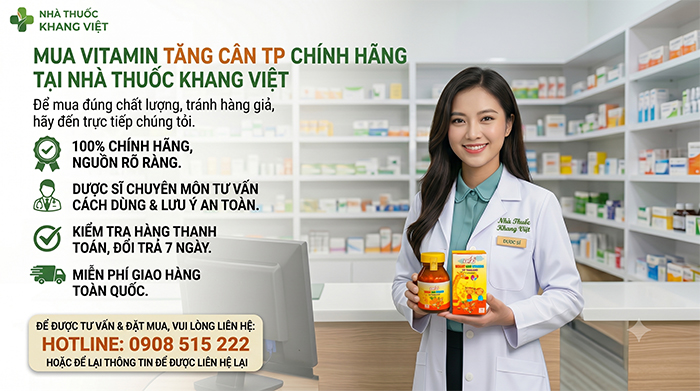 Mua vitamin tăng cân TP chính hãng ở đâu Vitamin Tăng Cân TP Thái Lan Chính Hãng – Weight Gain Vitamins (Hộp 100 Viên)
