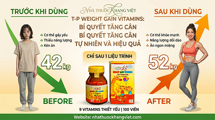 Vitamin tăng cân TP có tốt không Vitamin Tăng Cân TP Thái Lan Chính Hãng – Weight Gain Vitamins (Hộp 100 Viên)